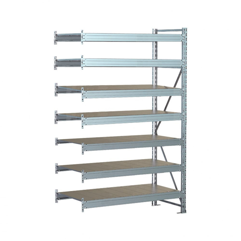 Стеллаж SGR-V 2000х1200х600 7 ярусов (рамы, балки, настил - цинк) ДС