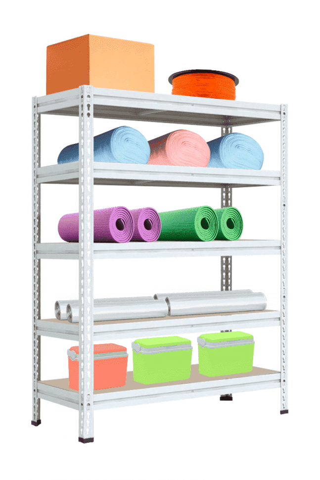 Стеллаж МС-Т 3000х1856х632 мм 5 ярусов (настил фанера) Стеллаж МС-Т 3000х1856х632 мм 5 ярусов (настил фанера)