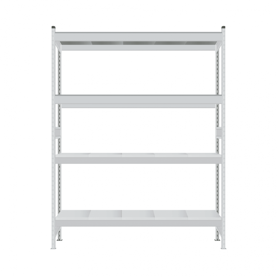 Стеллаж СТ-023 2000х1200х300 с 4 ярусами (рамы и настил - окрас)