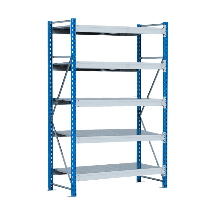 Стеллаж SGR-V 350 кг 2000х1800х600 5 ярусов (рамы RAL 5015 / настил цинк) ДС