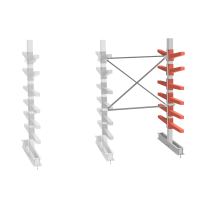 Стеллаж консольный СТ-062 2450х1660х1400 6 ярусов двухсторонний, доп. секция