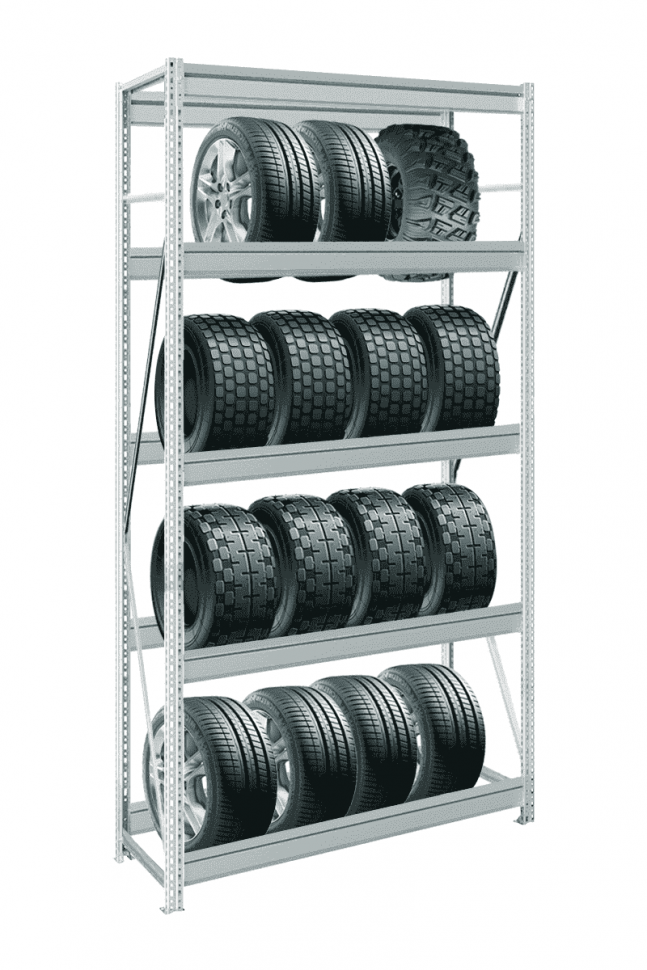 Стеллаж для шин в гараж MS Pro Z 2000х2700х600 мм 5 ярусов