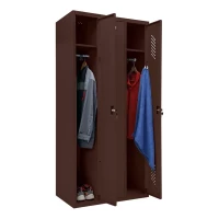 Шкаф металлический трехсекционный коричневый