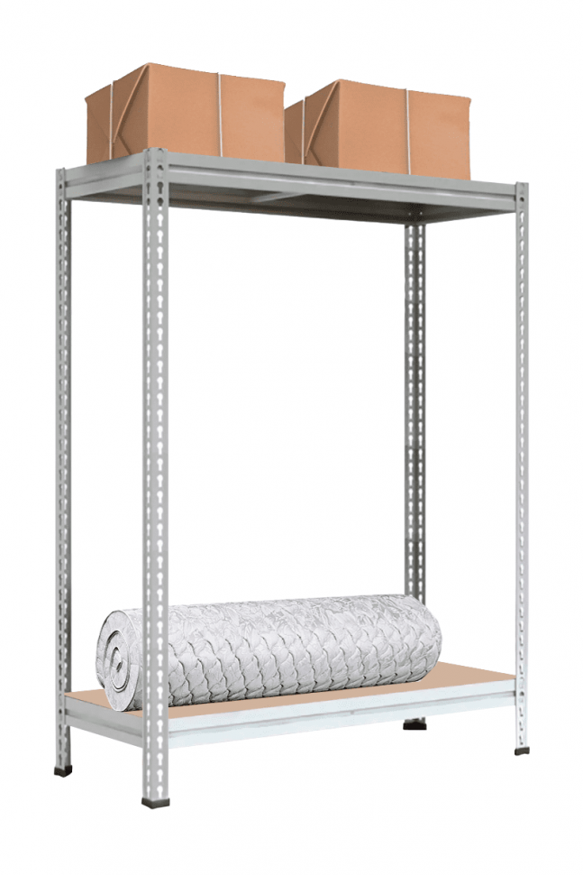 Стеллаж МС-Т 3000х1856х784 мм 2 яруса (настил фанера) Стеллаж МС-Т 3000х1856х784 мм 2 яруса (настил фанера)