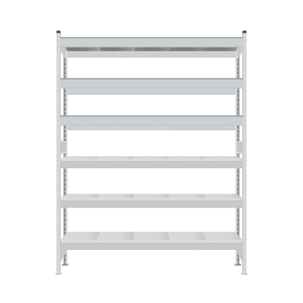 Стеллаж СТ-023 2500х1200х300 с 6 ярусами (рамы и настил - окрас)