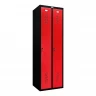 Шкаф металлический двухдверный черный с красным