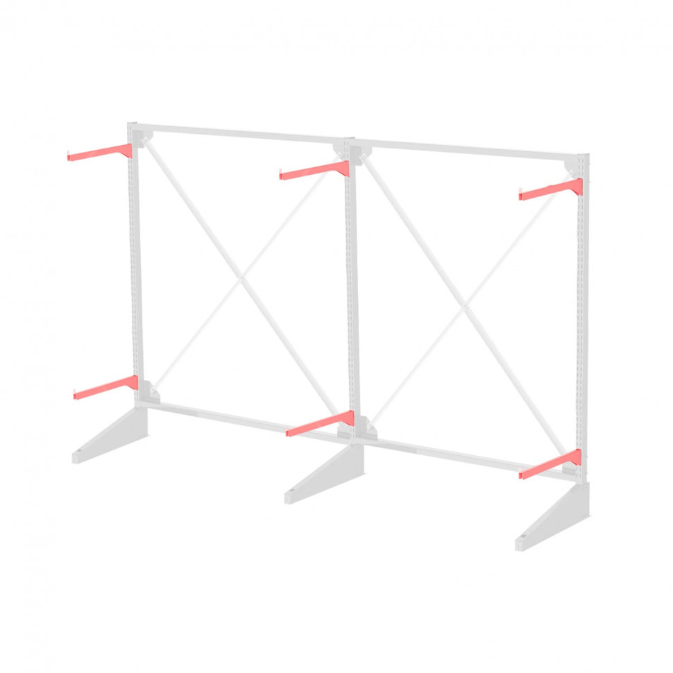 Стеллаж консольный односторонний Sortex 1920х3221х720 2 яруса Стеллаж консольный односторонний Sortex 1920х3221х720 2 яруса