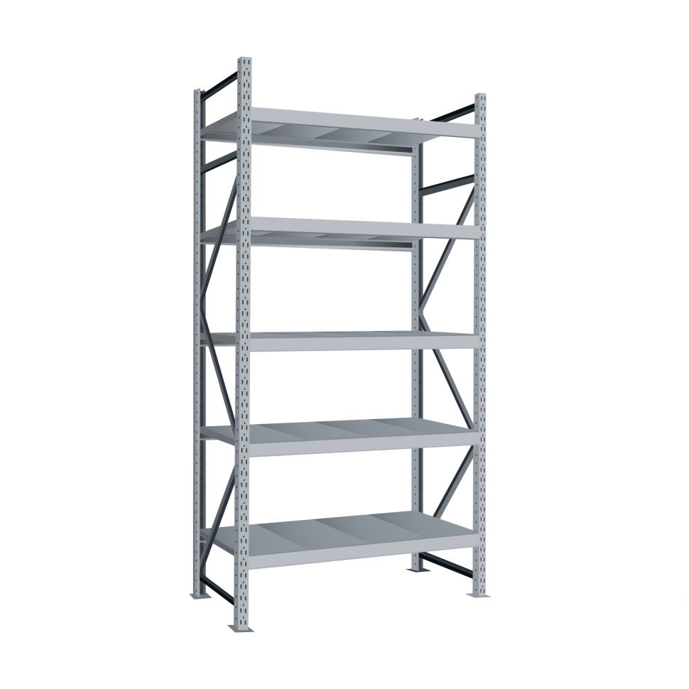 Стеллаж СТ-051 5500х1200х1050 с 5 ярусами Стеллаж СТ-051 5500х1200х1050 с 5 ярусами