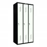 Шкаф металлический трехдверный черный с белым Шкаф металлический трехдверный черный с белым