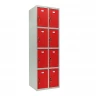 Шкаф металлический для личных вещей серый с красным