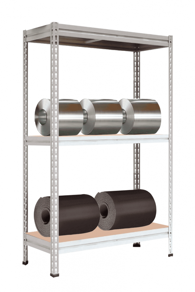 Стеллаж МС-Т 3000х1551х530 мм 3 яруса (настил фанера)