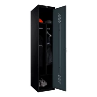 Шкаф металлический однодверный черный с графитом