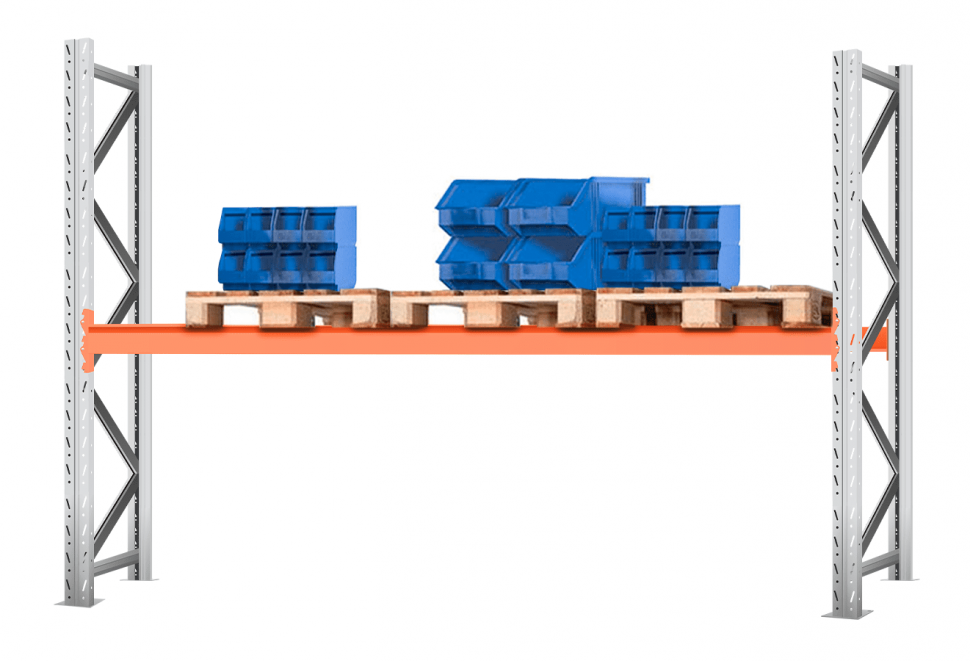 Стеллаж паллетный Лайт 2000х2700х1100 1 ярус (Р70.1.5Б90.2)