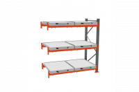Стеллаж с выкатными платформами ДиКом 2000х1800х1000 на 3 яруса доп. секция
