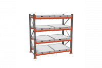 Стеллаж с выкатными платформами ДиКом 2000х1800х1000 на 4 яруса