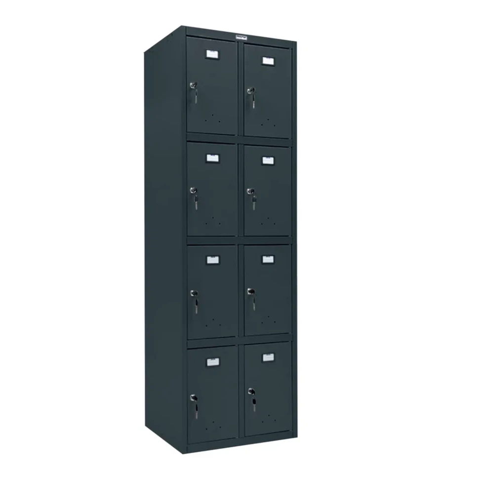 Шкаф металлический с дверцами и замком графит