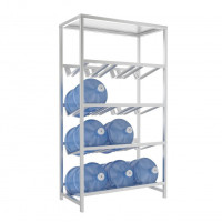 Стеллаж для воды Бомис-12П на 12 бутылей 19 л, металлик