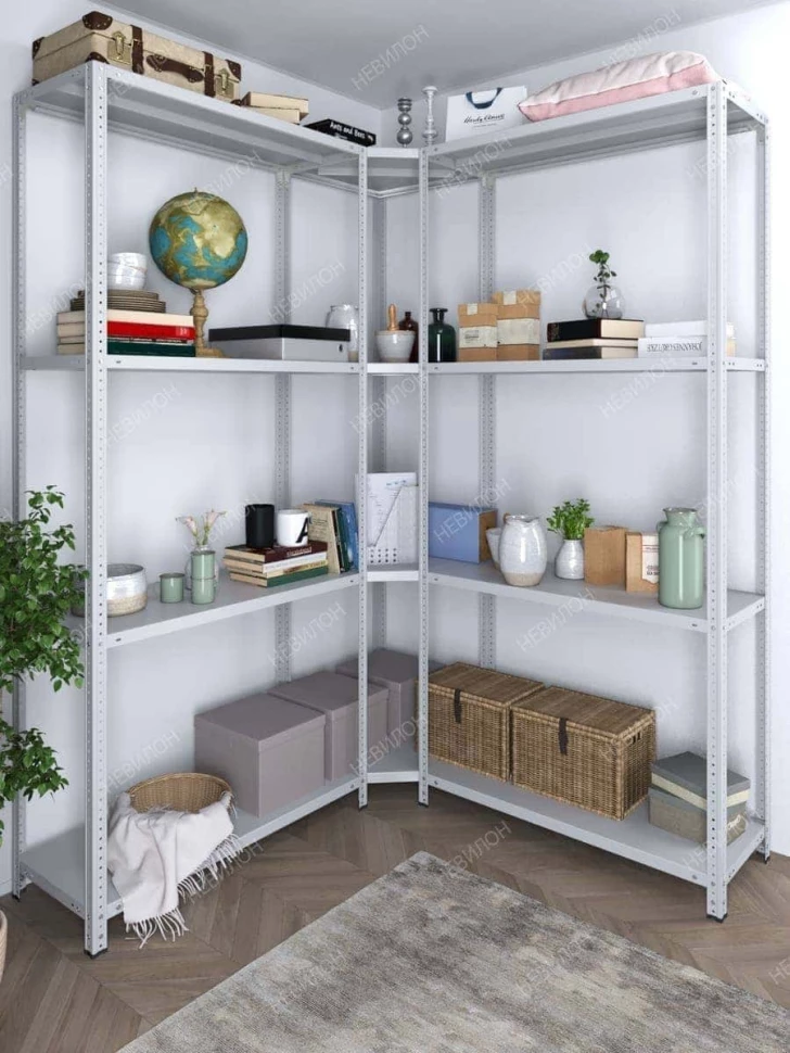 Стеллаж угловой МС 2200х1600х1600/400 мм 4 яруса Стеллаж угловой МС 2200х1600х1600/400 мм 4 яруса