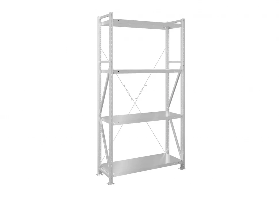 Стеллаж металлический MS U 2000х1500х1000 4 полки сплошные до 300 кг