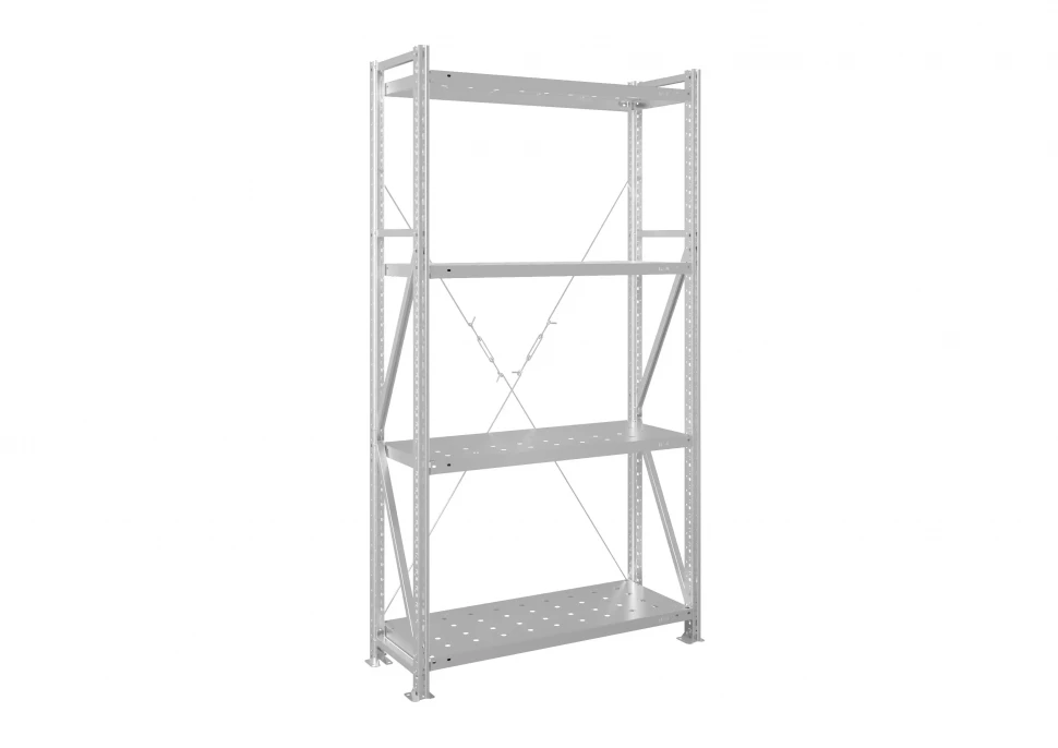 Стеллаж металлический MS U 2500х1500х500 4 полки перфорированные до 300 кг