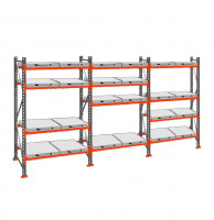 Стеллаж с выкатными платформами ДиКом 3000х5400х1000 на 4 яруса П-90