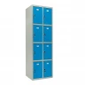 Шкаф металлический для личных вещей серый с голубым