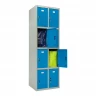 Шкаф металлический для личных вещей серый с голубым