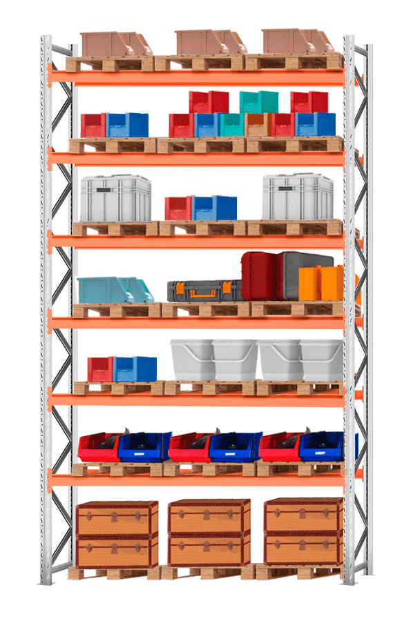 Стеллаж паллетный 6000х2700х1100 6 ярусов (Р100.1.5Б150.2)