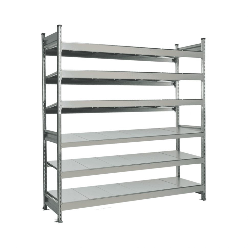 Стеллаж СТ-023 2000х1800х600 с 6 ярусами (рамы и настил - окрас) Стеллаж СТ-023 2000х1800х600 с 6 ярусами (рамы и настил - окрас)