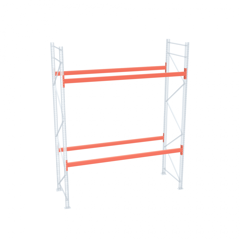 Стеллаж палетный ДиКом СП 2000х2700х1000 с 2 ярусами до 2200 кг / до 700 кг на паллет П-70