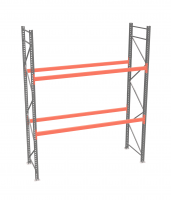 Стеллаж палетный ДиКом СП 3500х3300х1000 с 2 ярусами до 1300 кг / до 400 кг на паллет П-90