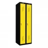 Шкаф металлический для раздевалки черный с желтым
