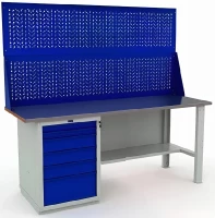 Верстак металлический промышленный с освещением W200.WS6/F2.020.W