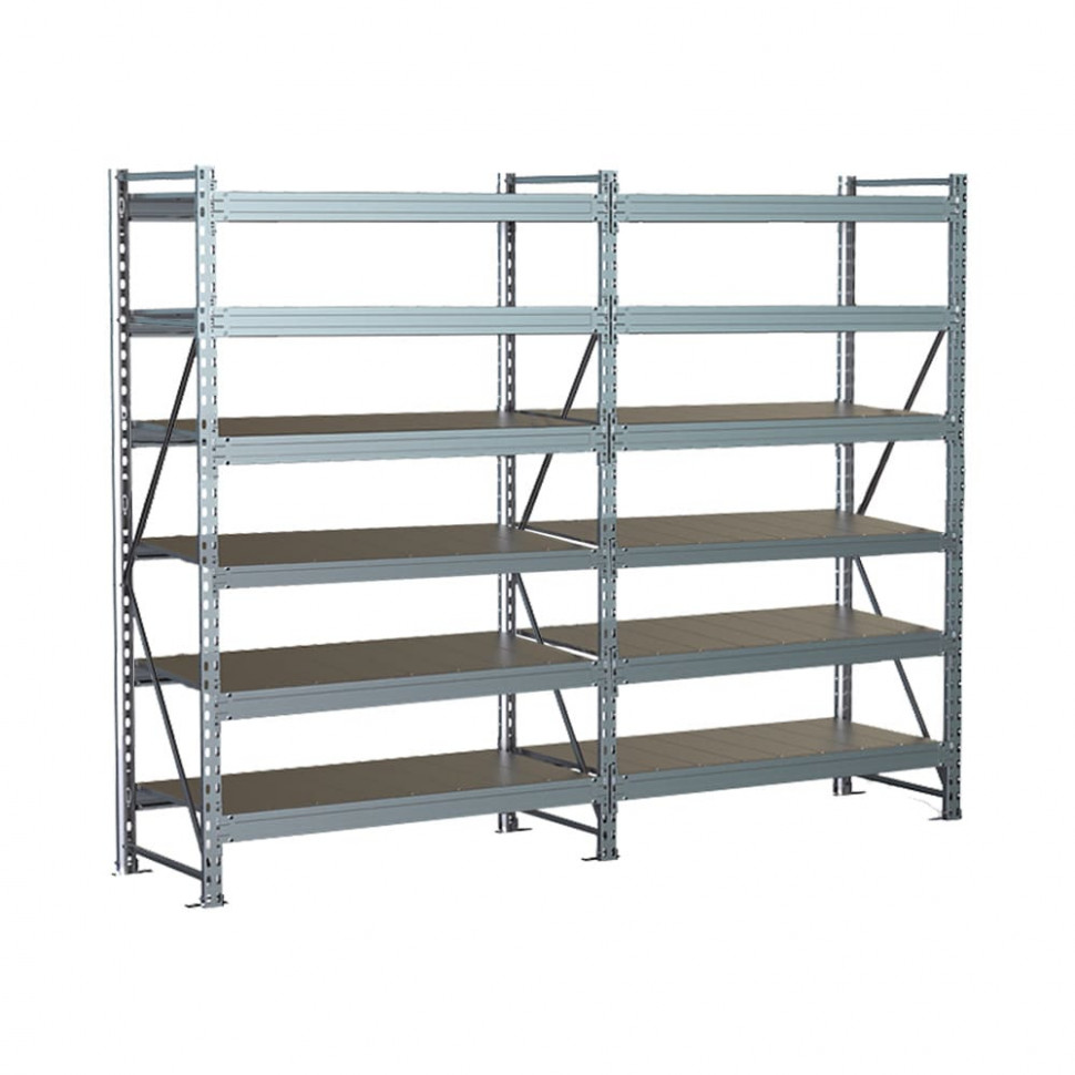 Стеллаж SGR-V 2500х2100х800 6 ярусов (рамы, балки, настил - цинк) ОС