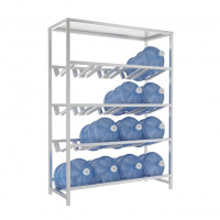 Стеллаж для воды Бомис-16П на 16 бутылей 19 л, металлик