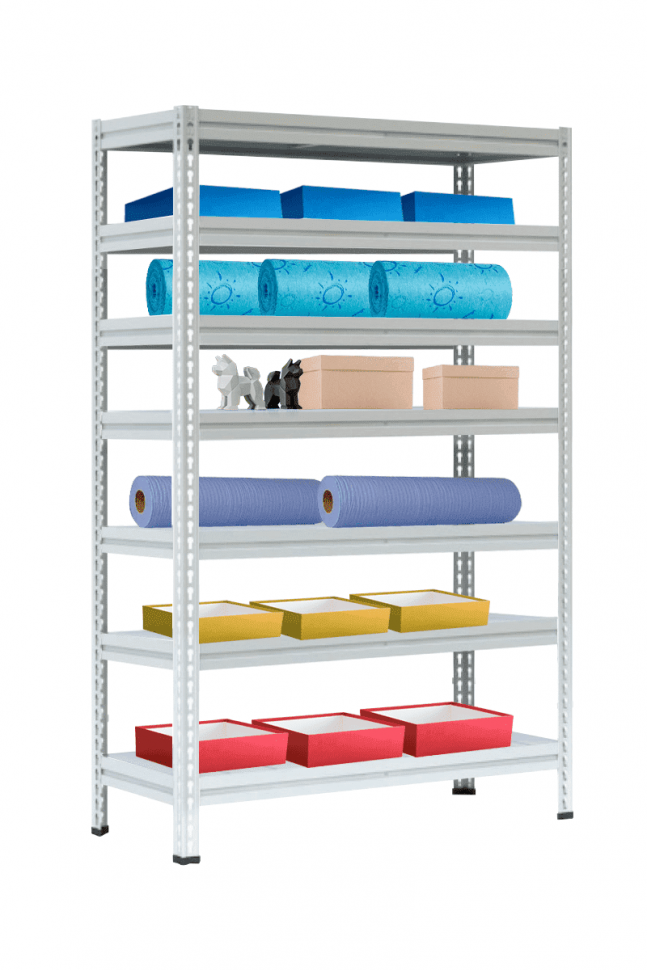 Стеллаж МС-Т 2000х1551х530 мм 7 ярусов настил металл Стеллаж МС-Т 2000х1551х530 мм 7 ярусов настил металл