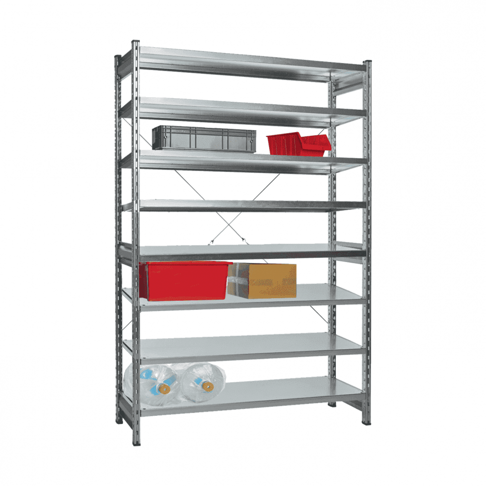 Стеллаж СТ-031 цинк 2279х1300х800 8 полок до 200 кг Стеллаж СТ-031 цинк 2279х1300х800 8 полок до 200 кг