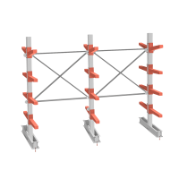 Стеллаж консольный СТ-062 2450х3160х1400 4 яруса двухсторонний