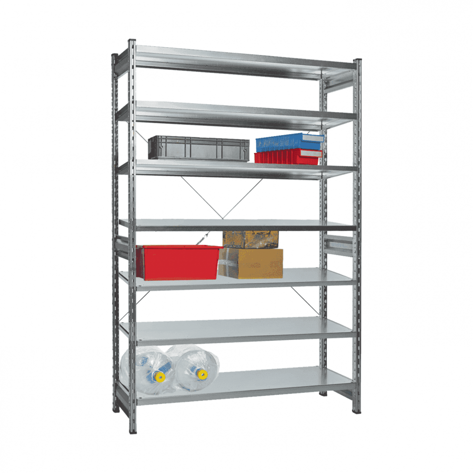 Стеллаж СТ-031 цинк 2491х1300х400 7 полок до 200 кг Стеллаж СТ-031 цинк 2491х1300х400 7 полок до 200 кг