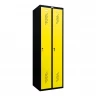 Шкаф металлический двухдверный черный с желтым