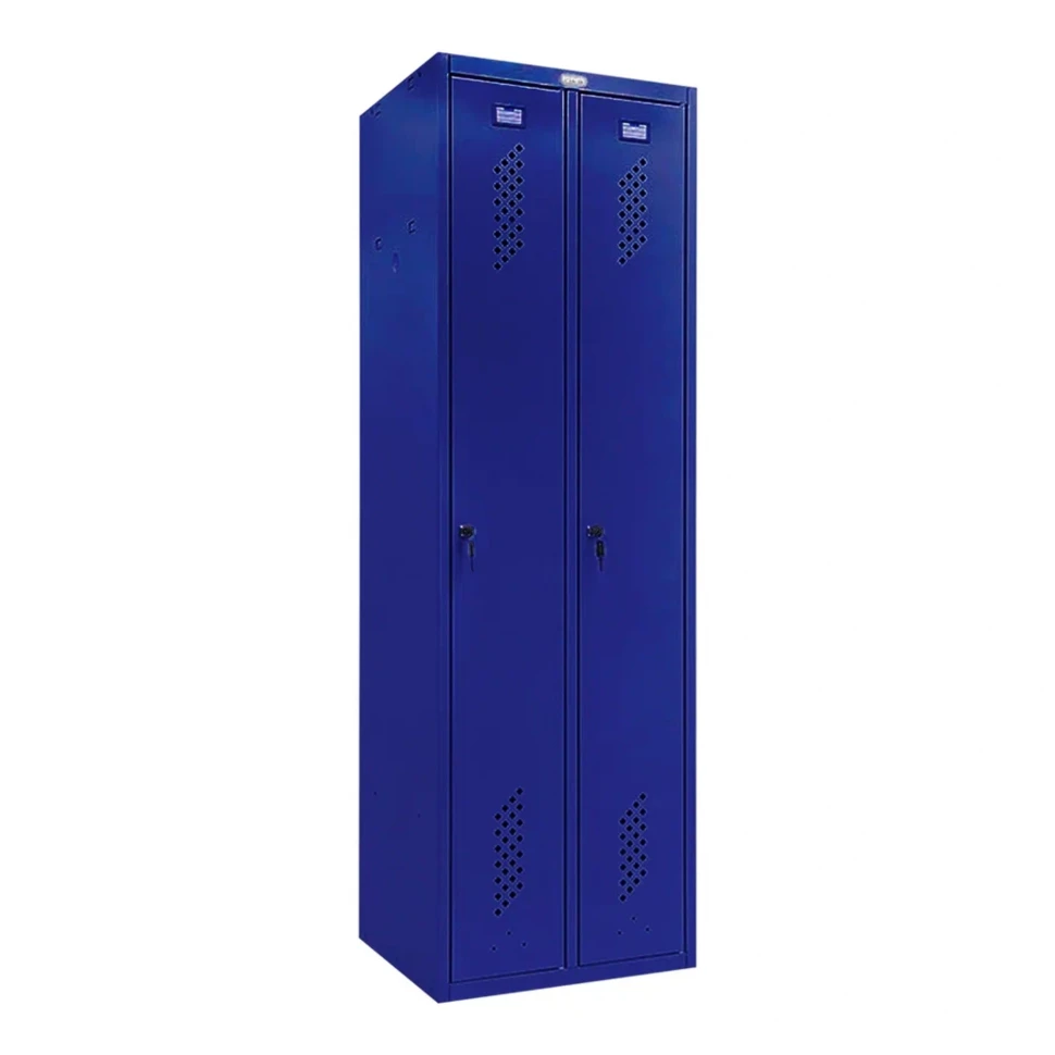 Шкаф металлический двухсекционный синий