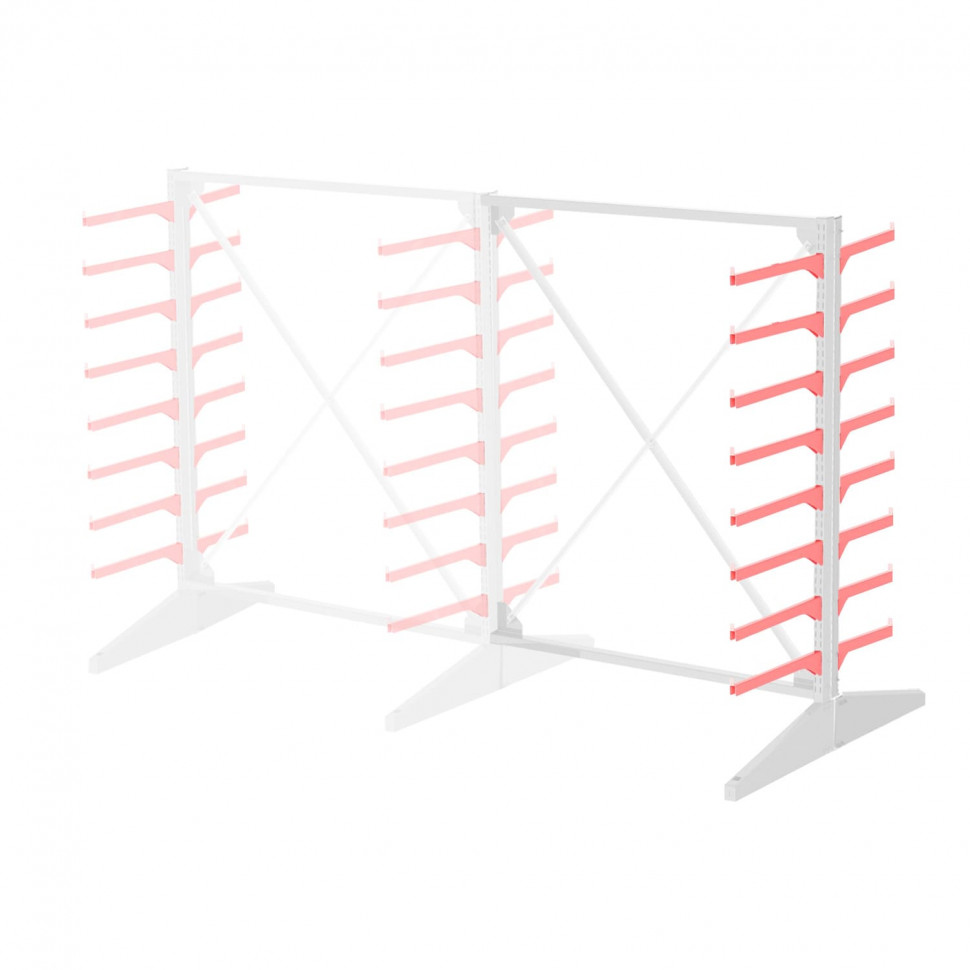 Стеллаж консольный двухсторонний Sortex 1920х1587х1280 8 яруса ДС