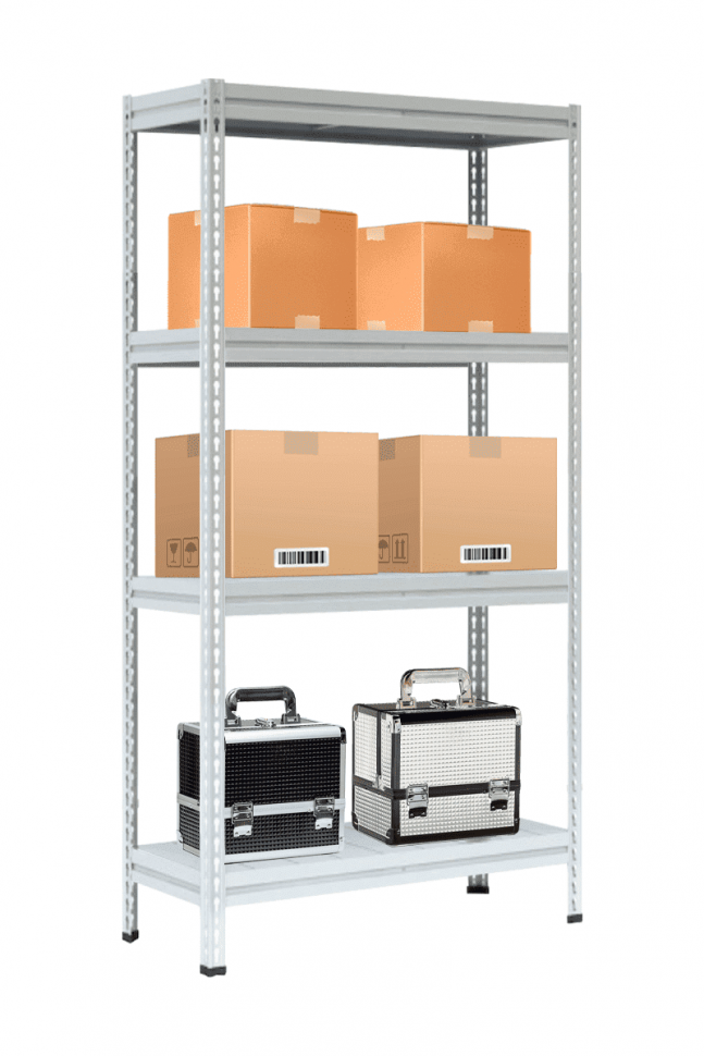 Стеллаж МС-Т 3000х1551х784 мм 4 яруса настил металл Стеллаж МС-Т 3000х1551х784 мм 4 яруса настил металл