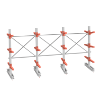 Стеллаж консольный СТ-062 2450х4660х1400 3 яруса двухсторонний