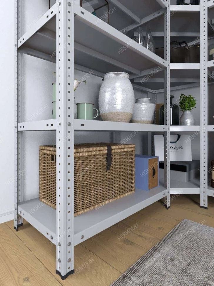 Стеллаж угловой МС 1500х1400х1400/500 мм 6 ярусов Стеллаж угловой МС 1500х1400х1400/500 мм 6 ярусов