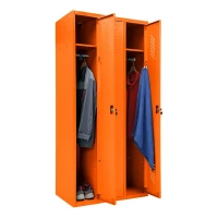 Шкаф металлический трехсекционный оранжевый