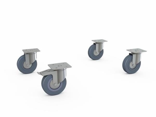 Комплект колёс 100 поворотные WOKER 03.000.027 Комплект колёс 100 поворотные WOKER 03.000.027