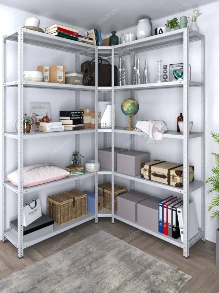 Стеллаж угловой МС 2200х1600х1600/400 мм 5 ярусов Стеллаж угловой МС 2200х1600х1600/400 мм 5 ярусов