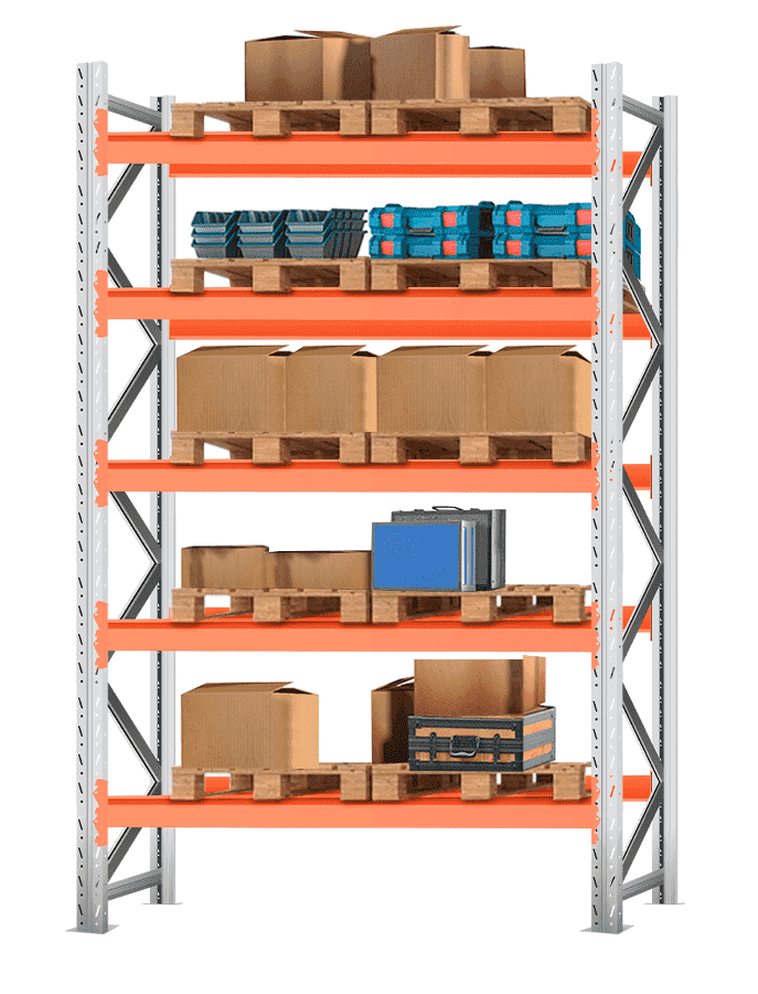 Стеллаж паллетный Лайт 3500х2200х1100 5 ярусов (Р70.1.5Б120.1.5)