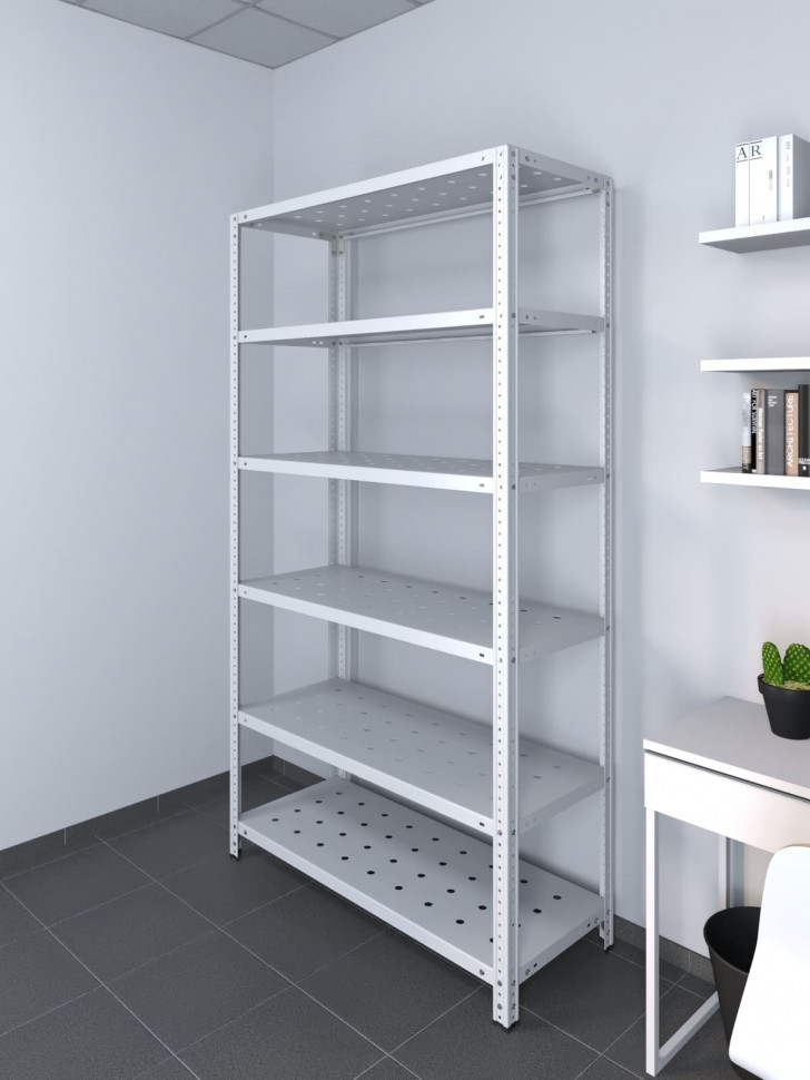 Стеллаж ТС Лай 2000х1200х500 с 6 перфорированными полками